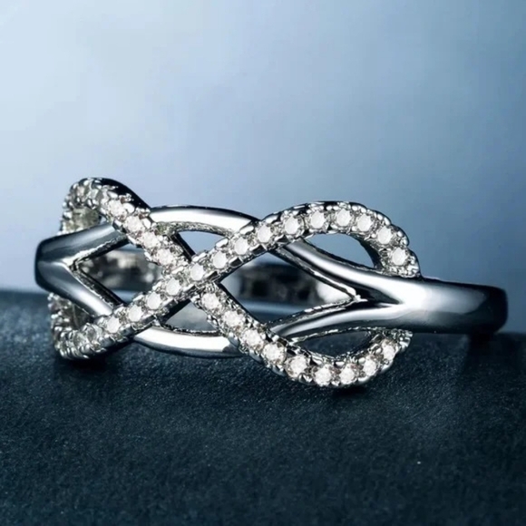 New Infinity 14K White Gold & Diamond Ring - Picture 2 of 5